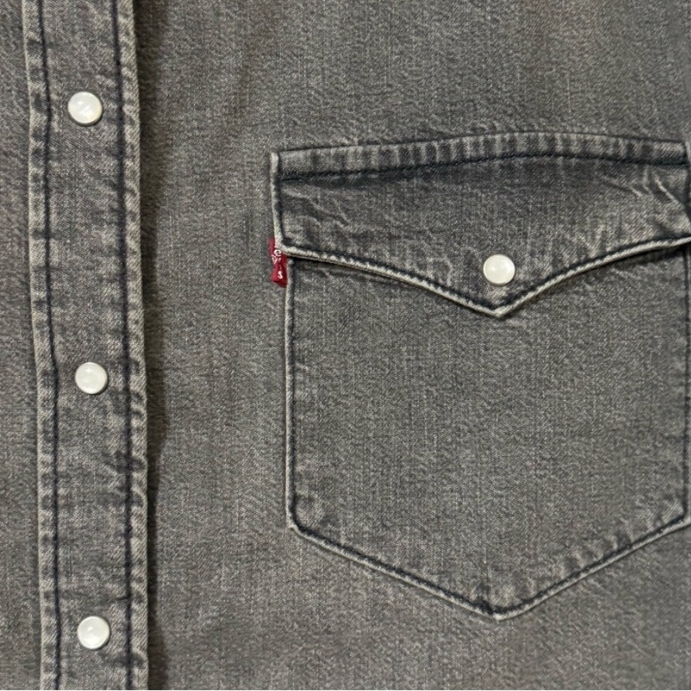 Levi's Denim Shirt Jacket Charcoal Western Shirt XL women’s - Picture 3 of 4